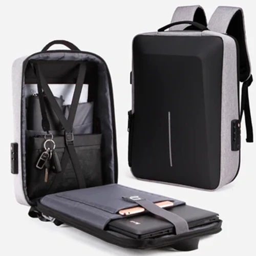 Ba Lô Nam Cứng Ba Lô Chống Trộm Dung Lượng Cao Du Lịch Sạc USB Túi Fasion Túi Máy Tính Kinh Doanh Dành Cho Nam