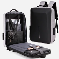 Ba Lô Nam Cứng Ba Lô Chống Trộm Dung Lượng Cao Du Lịch Sạc USB Túi Fasion Túi Máy Tính Kinh Doanh Dành Cho Nam