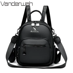 Backpack Teithio Merched ar gyfer Merch yn ei Arddegau 2022 Lledr Meddal Ffasiwn Benywaidd 3 Mewn 1 Pecyn Bag Capasiti Mawr Merched Mochilas Feminina
