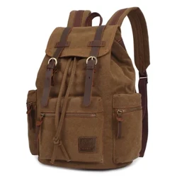 Cynfas vintage Backpacks Dynion a Merched Bagiau Teithio Myfyrwyr Achlysurol Ar Gyfer Heicio Teithio Gwersylla Backpack Mochila Masculina