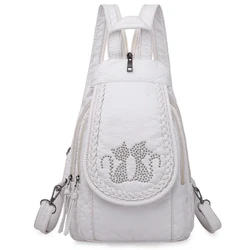 Pecyn Cefn Arddull yr Haf Backpack Ladies Leather Backpack 3 Mewn 1 Women Bagpack Backpack Teithio Bach ar gyfer Merched yn eu Harddegau Sac A Dos Mochila