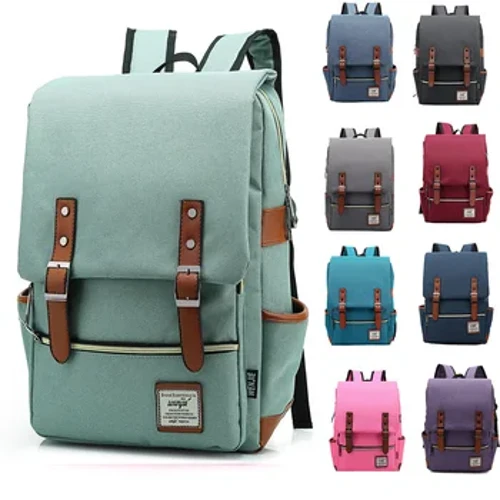 Vintage 16-Zoll-Laptop-Rucksack, Damen, Canvas-Taschen, Herren, Canvas Reise-Freizeitrucksäcke, Retro-Freizeittasche, Schultaschen für Teenager