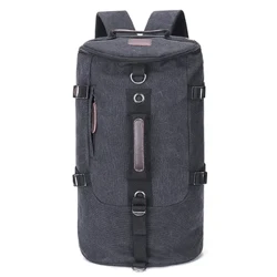 Uly kuwwatly Rucksack adam syýahat goşa goşa sumka Erkek goşlar kanwas çelek egin sumkalary Erkekler açyk gezelenç sumkasy ýokary hilli