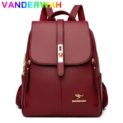 Genuine Brand Women Leather Backpack High Quality Female Back Pack para sa mga Batang Babae Mga School Bag Bagpack sa Paglalakbay Mga Babaeng Bookbag Rucksack