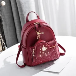 I-TRAVEASY 2024 Fashion Backpack Mini Backpack Summer Girls School Ubhaka waseKorea PU Isikhumba Esiqinile Umbala Wabesifazane Izikhwama Zokuthenga