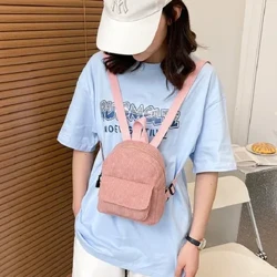 Backpack Merched Ffasiwn Mini Backpack Lliw Soled melfaréd Backpacks Bach Bagiau Llyfr Myfyrwyr Achlysurol Syml Pecynnau Teithiol 2022