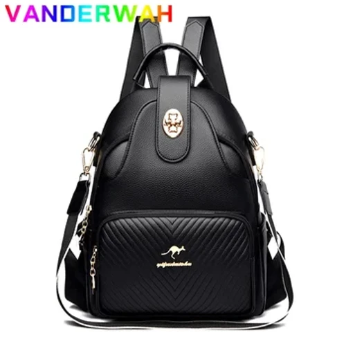 Mea Hoʻolālā Multifunctional Backpacks Women Fashion Anti theft Leather Travel Backpack Nā ʻeke kula nui no nā kaikamahine ʻōpio.