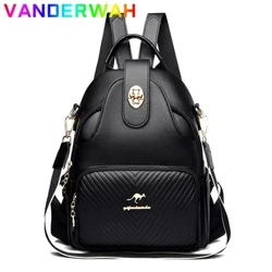Dylunydd Backpacks Amlswyddogaethol Merched Ffasiwn Gwrth-ladrad Leather Teithio Backpack Cynhwysedd Mawr Bagiau Ysgol ar gyfer Merched yn eu Harddegau