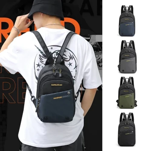 Ransel Nilon Kecil Ransel Ransel untuk Pria Militer Kasual Perjalanan Pria Messenger Cross Body Dada Paket Tas Daypack