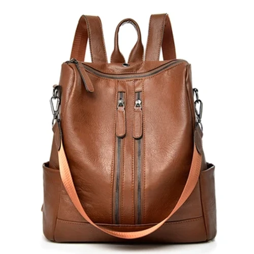 Backpack Lledr PU Newydd Merched Ysgol Achlysurol Backpack Ar gyfer Merch yn eu harddegau Capasiti mawr Multifunction Backpack Mochil