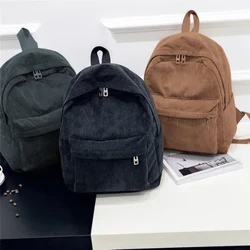 ʻO ke ʻano kāʻei ʻaʻahu palupalu ʻo ka wahine Corduroy Design School Backpack No nā kaikamahine ʻōpio ʻeke ʻeke ʻeke ʻeke Wahine Velvet Screen