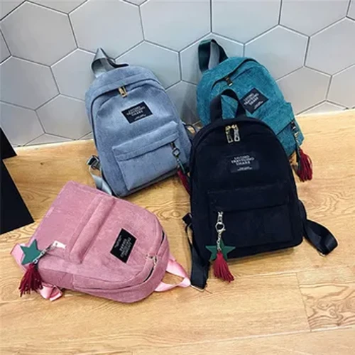 Mode Kvinna Mini Enkel Manchester Ryggsäckar Campus Style Ren Färg Kapacitet Dubbel axelväska Enfärgad Manchester Ryggsäck