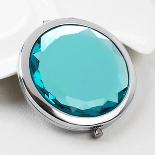 Miroirs décoratifs miroir de poche Compact de mariée personnalisé pour femmes miroir de maquillage en cristal or Rose cadeau de mariage de demoiselle d'honneur