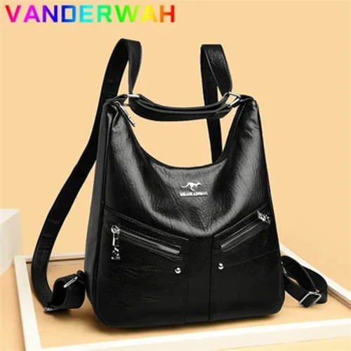 Ba Lô Da Mềm Cao Cấp Nữ Đeo Vai Đeo Túi Du Lịch Đa Năng Sinh Đựng Cho Nữ Nữ Có Túi Mochila