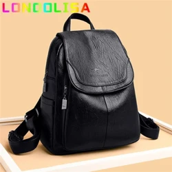 Femmes qualité sacs à Dos en cuir pour filles Sac A Dos Sac à Dos décontracté noir Vintage femme Sac à Dos sacs d'école Mochilas Sac à Dos