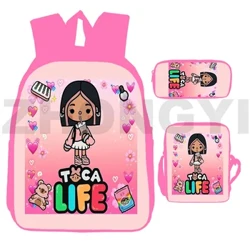 Igeyimu Eshisayo I-Toca Boca 3D Print Backpack Yentsha Yesikole Amantombazane Imfashini Ikhanvasi Amadoda Isikhwama Semidlalo I-Toca Life World Women Cartoon Satchel