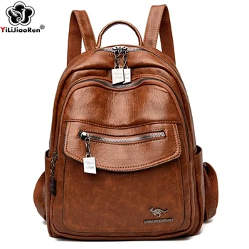 Moud Fraen Rucksäck Designer Schëllerbeutel Soft Lieder Rucksak Dammen Reesbeutel Grouss Schoultasche fir Teenager Meedercher