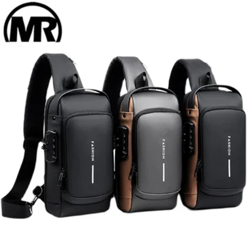 Blokada hasła Zabezpieczenie przed kradzieżą Torba męska Męska torba na klatkę piersiową Casual Sport Mały plecak Torba na ramię Crossbody Torba motocyklowa Trendy