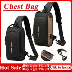 Mála Cófra Fir Faisean Mála Téip Frith-goid Backpack Inaistrithe le Port Muirearú USB Fireann Gualainn PU Spóirt Allamuigh Mála Crossbody