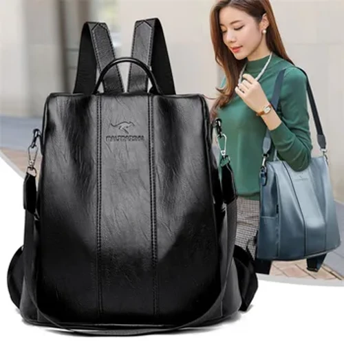 Ba Lô Da Chống Trộm Nữ Vintage Túi Đeo Vai Nữ Dung Lượng Cao Ba Lô Du Lịch Trường Túi Bé Gái Mochila Feminina