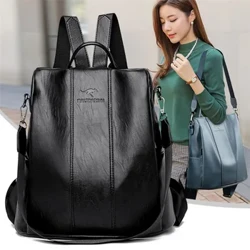Lapurren aurkako larruzko motxila emakumezkoen vintage sorbalda poltsa andreak ahalmen handiko bidaia motxila eskola poltsak neska mochila femenino