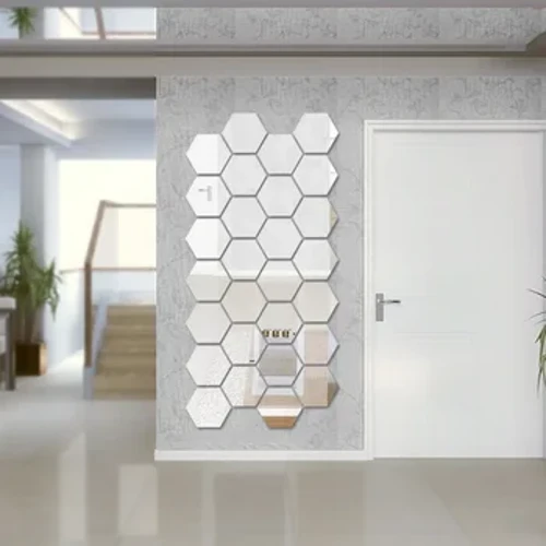 Đồ trang trí 3D Gương Dán Tường Gương Dán Lục Giác Nghệ Thuật Hình Acrylic Trang Trí Nhà Có Thể Tháo Rời Decal Dán Tường Decal DIY