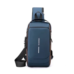 Erkekleriň “Crossbody Party” sumkasy Suw geçirmeýän USB sandyk sumkalary Ogrulyga garşy egin gysgyç sumkasy