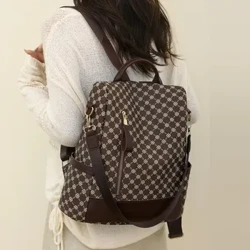 Mochila antirrobo para mujer, bolso de hombro multiusos de gran capacidad, nuevo estampado, mochila de viaje informal para compras, 2024