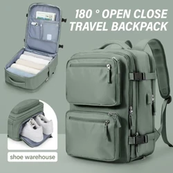 Backpack Teithio Mawr ar gyfer Merched Dynion Bag Caban Awyren amlswyddogaethol Backpack gwrth-ddŵr gyda USB Codi Tâl Backpack Gwrth-ladrad