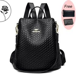 Luxury ยี่ห้อ Designer กระเป๋าเป้สะพายหลังผู้หญิงสุภาพสตรี Anti-Theft สีทึบกระเป๋าเป้สะพายหลัง Lady Multi Functional กระเป๋าเดินทางขนาดใหญ่