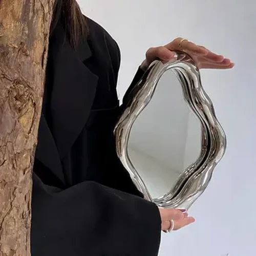 Isibuko sesigqoko sakudala esingajwayelekile esinombala ophezulu we-French makeup mirror ideskithophu yedeskithophu imihlobiso yokuhlobisa