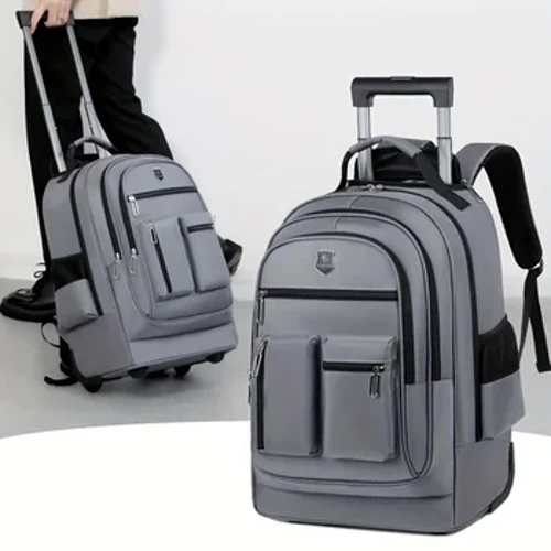 Mochila de viaje de gran capacidad con ruedas, bolsa de equipaje con ruedas multicapa, mochila multifuncional para el fin de semana