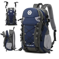 Backpack teithio awyr agored 40L, backpack heicio chwaraeon gwrth-ddŵr, ysgafn, gallu mawr, sach gefn gwersylla i ddynion a menywod