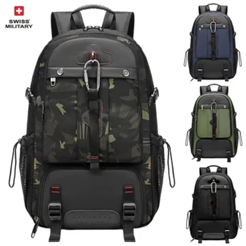 Mála Taistil SWISS Mens Backpack Uiscedhíonach Ilfheidhmeach Cumas Mór 80L USB Leathnaithe Hiking Allamuigh Backpack Mochila