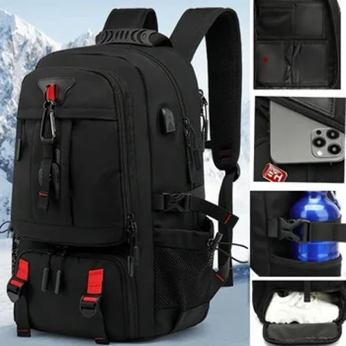 Ba Lô Ngoài Trời 50L 60L 80L Có Cổng USB Dành Cho Nam Gói Túi Dung Tích Lớn Unisex Thể Thao Đi Bộ Đi Bộ Đường Dài Cắm Trại Có Sẵn