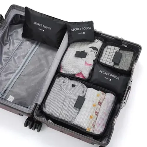 6 ชิ้น Travel เสื้อผ้ากันน้ำกระเป๋าแบบพกพากระเป๋าเดินทางกระเป๋า Cube 6 สีท้องถิ่นสต็อกขายร้อน