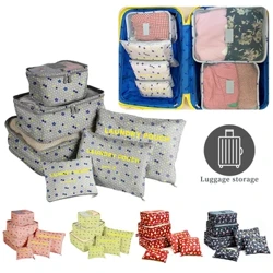 Bộ 6 Bộ Quần Áo Du Lịch Túi Bảo Quản Di Động Hành Lý Tổ Chức Túi Vali Đóng Gói Khối Lập Phương Có Thể Gập Lại Giày Ngăn Nắp Túi Bán Chạy