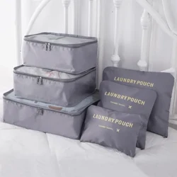 Bộ 6 Túi Đựng Đồ Du Lịch Bộ Quần Áo Ngăn Nắp Nhà Tổ Chức Tủ Quần Áo Vali Túi Unisex Đa Năng Đóng Gói Túi Lập Phương Bộ Du Lịch