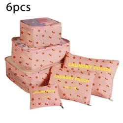 6 Chiếc Du Lịch Tổ Chức Túi Hành Lý Bảo Quản Quần Áo Đóng Gói Hình Khối Di Động Đa Năng Tủ Quần Áo Vali Túi Ốp Lưng