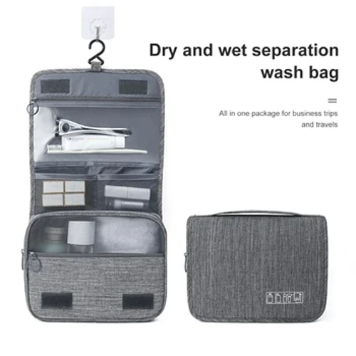 Malaking Kapasidad na Travel Toiletry Bag Multifunctional Portable Cosmetic Bag na May Hook Storage Bag Panlalaking Travel Storage Bag