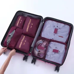 7 bucăți/set organizator de călătorie saci de depozitare set de ambalare pentru valiză Cutii de depozitare organizator portabil pentru bagaje husă de îmbrăcăminte pentru pantofi