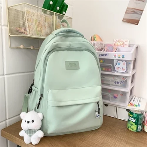 Divatos vízálló hátizsák új női táska nejlon egyszínű táskák tizenéves lányoknak iskolatáskák Mochilas hátizsákok könyves táska