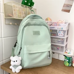 Moda suv o'tkazmaydigan ryukzak Yangi ayollar sumkasi neylon tekis rangli sumkalar o'smir qizlar uchun maktab sumkalari Mochilas ryukzaklari kitob sumkasi