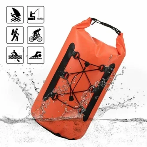 Dyfais Selio Bag PVC gwrth-ddŵr 15L Gydag Achos Ffôn Nofio Backpack Merlota Bag Sych Roll Top Sach Sych Ar gyfer Cychod Pysgota
