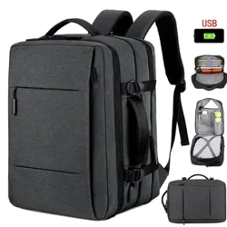 Sac à dos de voyage classique pour hommes, sac à dos d'affaires, extensible, USB, grande capacité, étanche, pour ordinateur portable, à la mode