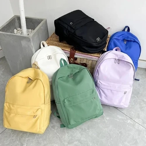 Ba lô du lịch màu trơn không thấm nước dung tích lớn Ba lô du lịch Túi đi học nữ đơn giản