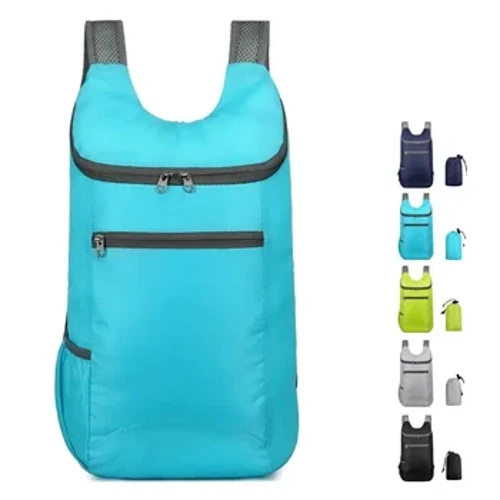 Mála Ard-acmhainn Foldable Uiscedhíonach Éadrom Backpack Inaistrithe Fillte Pacáiste Ultralight do Mhná Fir Hiking Taisteal Allamuigh
