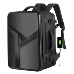 Férfi 55 literes, nagy kapacitású, 17 hüvelykes laptop hátizsák, kibővíthető utazási hátizsák, vízálló 900D ABS kemény héjú, stílusos üzleti hátizsák