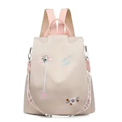 Hindi tinatagusan ng tubig Oxford Women Backpack Fashion Casual Embroidery Bag Designer Babae Malaking Kapasidad Travel Handbag Shopping Knaps
