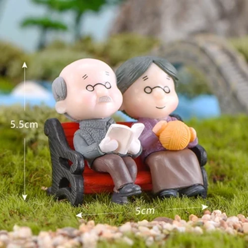 Mini Ghế Công Viên Ông Nội Bà Mô Hình Thu Nhỏ Sân Vườn Nhựa Tượng Phong Cảnh Trang Trí Sân Vườn Vật Trang Trí Tác Phẩm Điêu Khắc